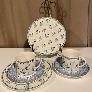 Villeroy & Boch Provence Tableware Set - 6‎ Pc Plate, Saucer, Cup - Floral